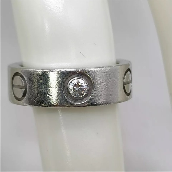 Cartier love ring platinum 1 diamond - Picture 12 of 14